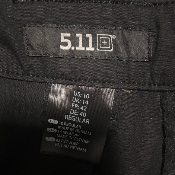 5.11 Tactical Pants Men 32W Size 10 Black Ripstop Cargo ABR Pro Work Outdoor - Picture 5 of 8